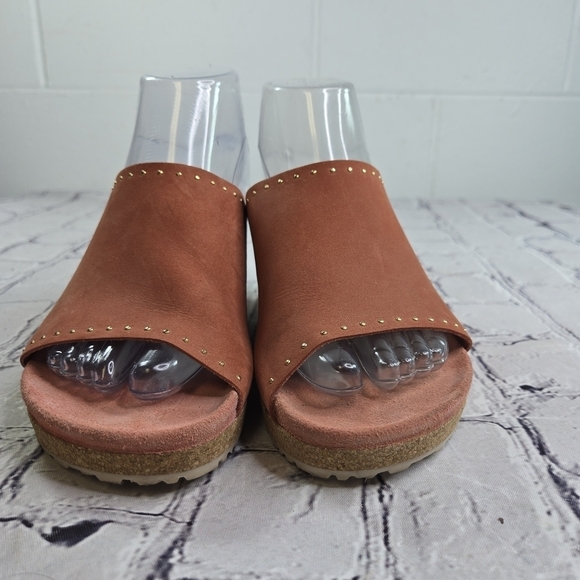 Papillio Birkenstock Namica Rivet nubuck wedge open toe slides sandals - Picture 7 of 10